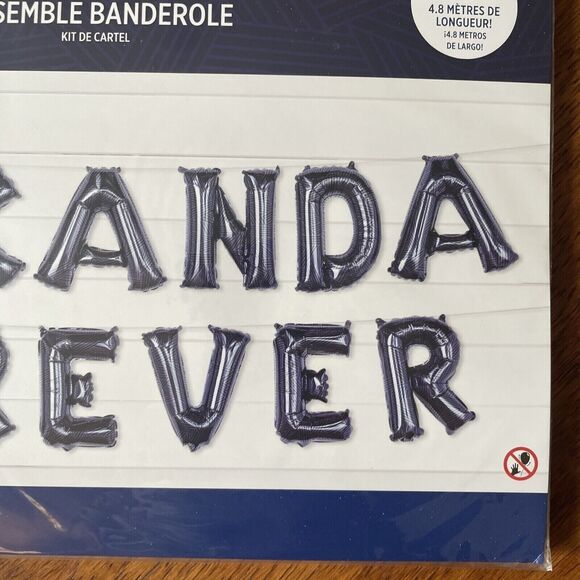 Marvel Black Panther Wakanda Forever Balloon Banner Kit 16' long - Picture 3 of 5